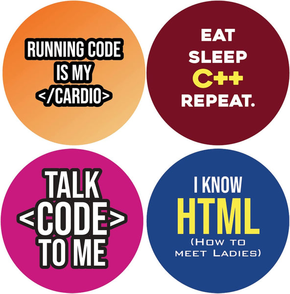 Programming Language Stickers (5 Sets X 16 Designs)