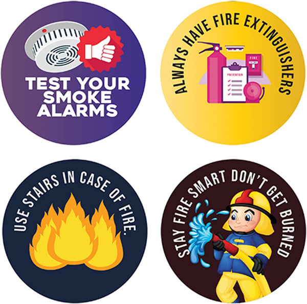 FIRE SAFETY STICKERS (10 Sets X 16 Designs)