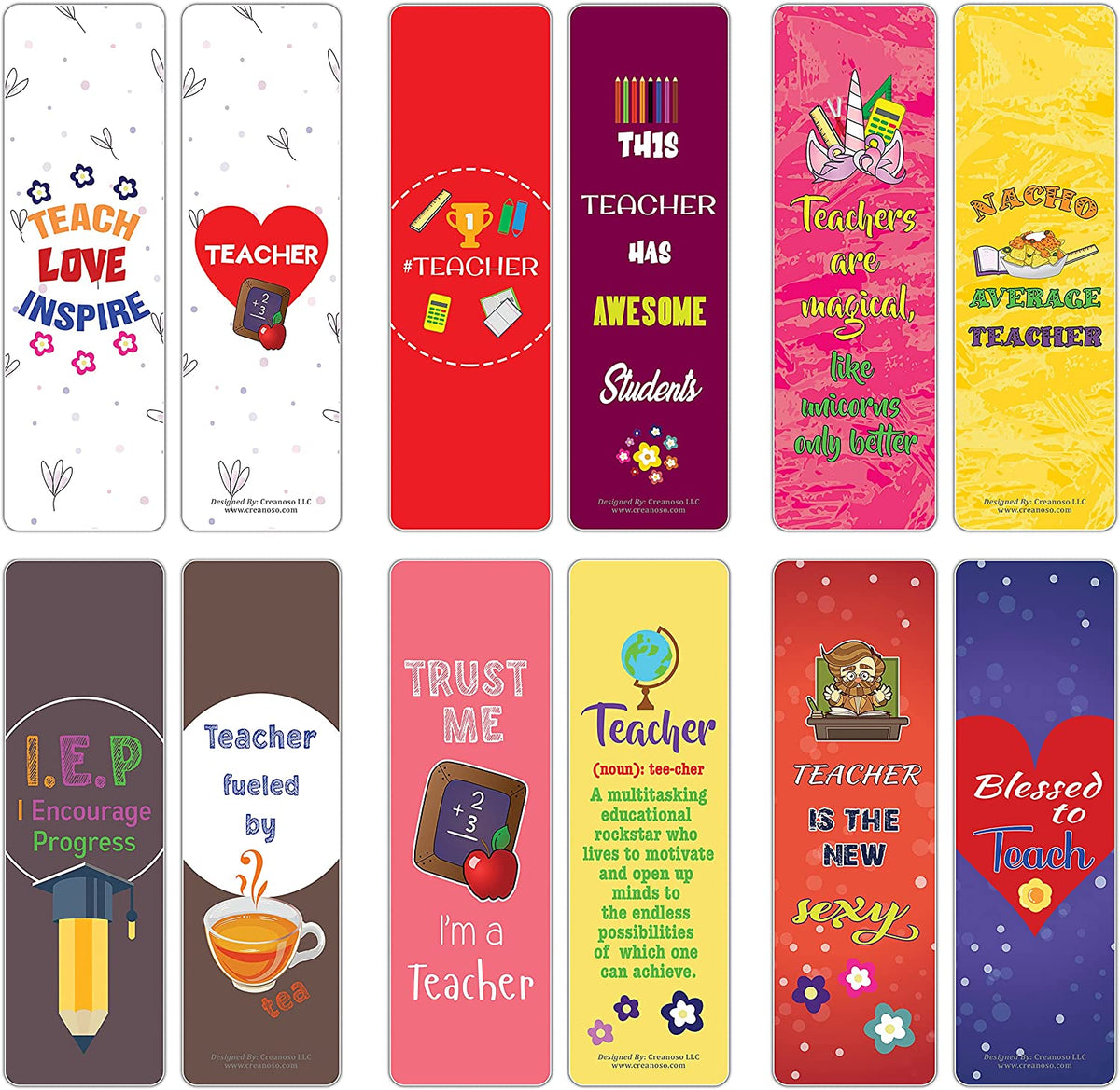 I am a Teacher Bookmarks (10-sets X 6 Cards) – Creanoso