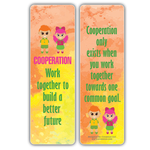Creanoso Good Values Bookmarks for Kids Series 2 (30-Pack) – Awesome Bookmarks for Young Bookworm – Unique Book Reading Page Binders – Stocking Stuffers Gifts Rewards Token Ideas