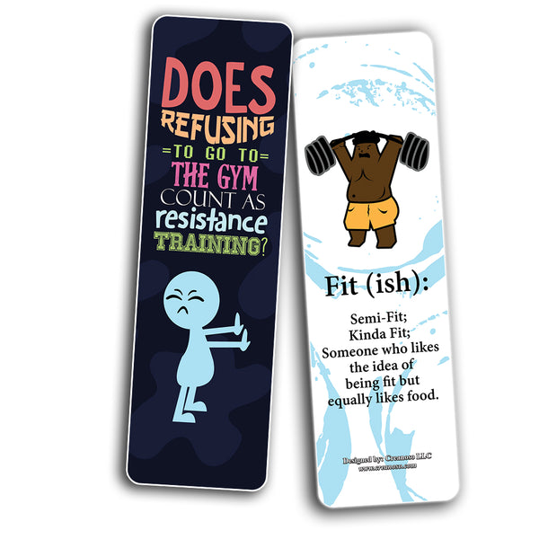 CNSBM5055 - Funny Workout Quotes Bookmarks Cards (12-Pack)