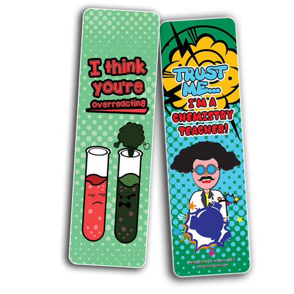 Funny Chemistry Jokes Bookmarks (30-Pack) - Classroom Reward Incentives for Students and Children - Stocking Stuffers Party Favors & Giveaways for Teens & Adults