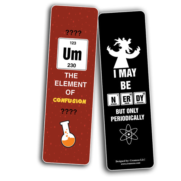 Funny Chemistry Jokes Bookmarks (30-Pack) - Classroom Reward Incentives for Students and Children - Stocking Stuffers Party Favors & Giveaways for Teens & Adults