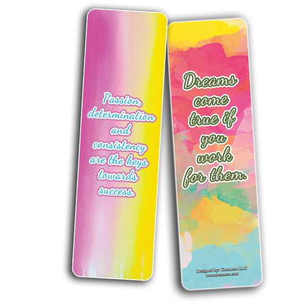 Calligraphy Inspirational Bookmarks (12-Pack) – Daily Inspirational Card Set – Interesting Book Page Clippers – Great Gifts for Kids and Teens