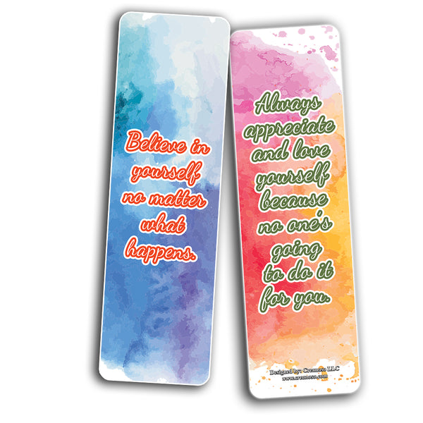 Calligraphy Inspirational Bookmarks (12-Pack) – Daily Inspirational Card Set – Interesting Book Page Clippers – Great Gifts for Kids and Teens