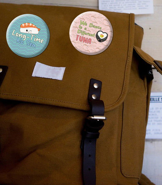 Creanoso Cute Sushi Pinback buttons (10-Pack) - Stocking Stuffers Premium Quality Gift Ideas for Children, Teens, & Adults - Corporate Giveaways & Party Favors