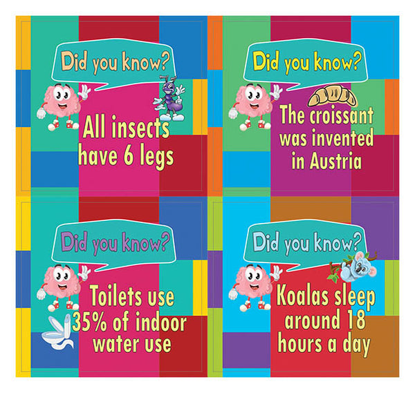 Creanoso Unbelievable Did You Know Facts Series 3 Stickers for Kids (20-Sheets) – Awesome Stocking Stuffers Gifts for Boys, Girls, Kids, Teens – School Reward Incentives – Decal Décor – Giveaways