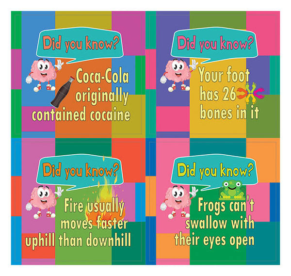 Creanoso Unbelievable Did You Know Facts Series 3 Stickers for Kids (20-Sheets) – Awesome Stocking Stuffers Gifts for Boys, Girls, Kids, Teens – School Reward Incentives – Decal Décor – Giveaways