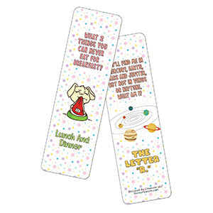 Creanoso Fun Riddle Bookmarks for Kids Series1 (60-Pack) - Premium Quality Gift Ideas for Children, Teens, & Adults for All Occasions - Stocking Stuffers Party Favor & Giveaways
