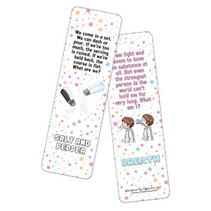 Creanoso Fun Riddle Bookmarks for Kids Series2 (60-Pack) - Premium Quality Gift Ideas for Children, Teens, & Adults for All Occasions - Stocking Stuffers Party Favor & Giveaways