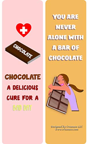Creanoso Chocolate Lovers Quotes Bookmarks (30-Pack) - Classroom and School Reward Incentives - Gift Ideas for Boys & Girls, Teens
