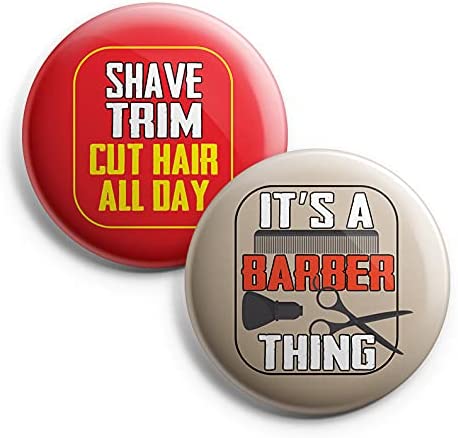 I am a Barber Pinback Buttons (1-Set X 10 Buttons)