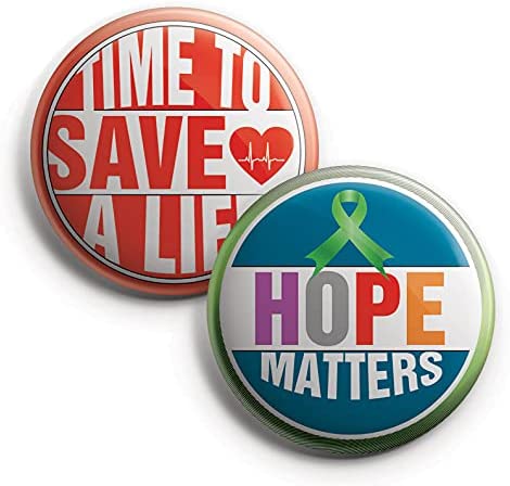 Organ Donor Pinback Buttons (1 Set x 10 Designs)