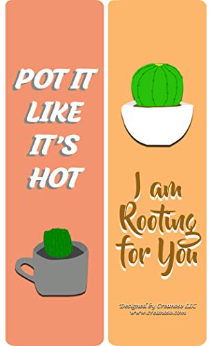 Creanoso Cactus and succulents quotes Bookmarks (30-Pack) - Bookmarker Giveaways for Catcus Lovers,Kids, Girls Ã¢â‚¬â€œ Assorted Collection Bulk Set Page Clip Ã¢â‚¬â€œ Unique Book Reading Rewards Incentive