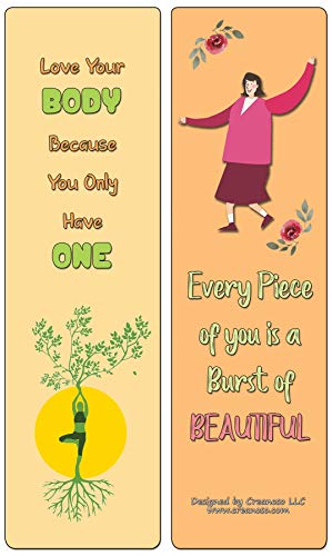 Creanoso Body Positivity for Women Bookmarks (30-Pack) - Assorted Designs for Women - Premium Quality Gift Ideas - Stocking Stuffers Party Favors & Giveaways for Teens & Adults