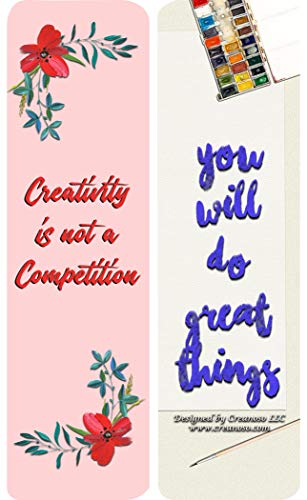 Creanoso Inspiring quotes for artists Bookmarks (30-Pack) - Great Stocking Stuffers Gifts for Men, Women, Adult, Teens, Book Reading Lovers, Bookworms