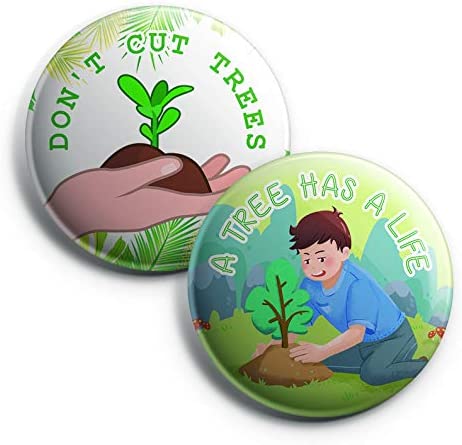 Protect Our Environment Pin Back Buttons - Save Our Trees (10 Pack)