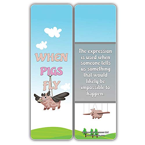 Creanoso Funny Idioms Bookmarks for Kids (30-Pack) Ã¢â‚¬â€œ Six Idioms Bookmark Design Bulk Set Ã¢â‚¬â€œ Premium Quality Book Clippers for Boys, Girls