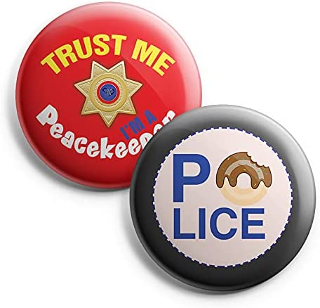 I am a Police Pinback Buttons (1-Set X 10 Buttons)