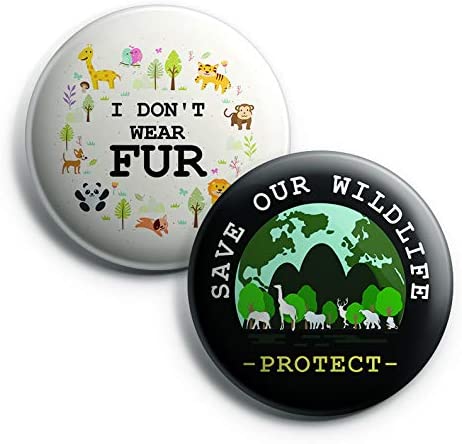 Protect Our Environment Pin Back Buttons - Save Our Wild Life (10 Pack)