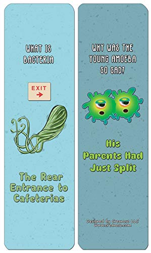 Creanoso Funny Cute Bacteria Bookmarks (60-Pack) - Premium Quality Gift Ideas for Children, Teens, & Adults for All Occasions - Stocking Stuffers Party Favor & Giveaways