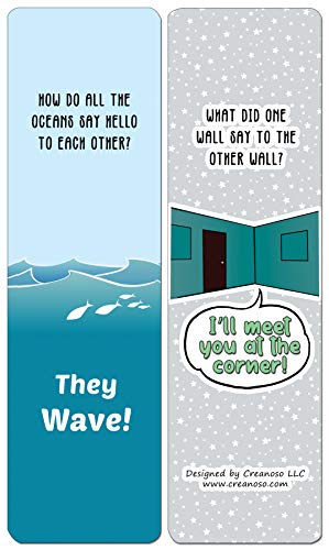 Creanoso Jokes for Kids Series Bookmarks Cards - Series 1 (30-Pack) - Classroom Reward Incentives for Students and Children - Stocking Stuffers Party Favors & Giveaways for Teens & Adults