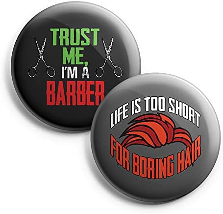 I am a Barber Pinback Buttons (1-Set X 10 Buttons)