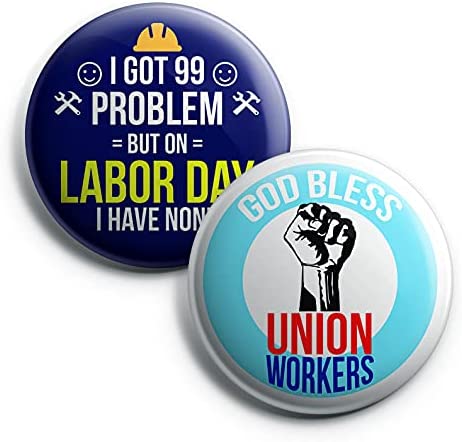 labor day button pins (1-Set X 10 Buttons)