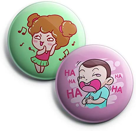 Funny Faces Pinback Button Pins (10 Pack) - Large 2.25" Boys and Girls Cute Designs Pins Badge
