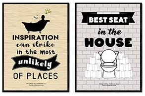 Creanoso Funny Bathroom Quotes Sayings Sign Posters (12-Pack) - Unique Stocking Stuffers for Office Workers Teachers Employees Men Women â€“ Wall Art Home DÃ©cor â€“ Great Value Buy