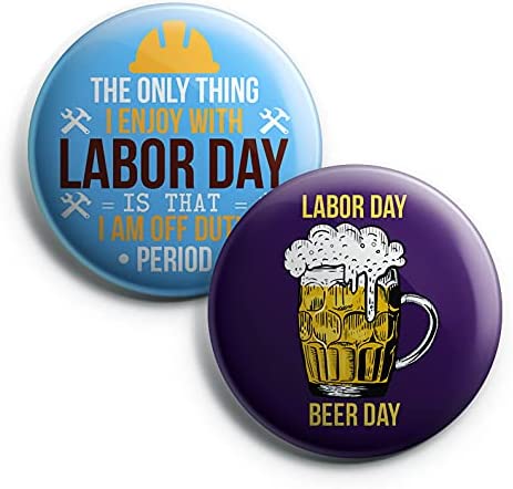 labor day button pins (1-Set X 10 Buttons)
