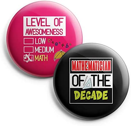 Creanoso I am a Mathematician Pinback Buttons (1 Set x 10 Buttons) - Stocking Stuffers Premium Quality Gift Ideas for Children, Teens, & Adults - Corporate Giveaways & Party Favors