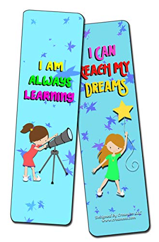 Creanoso Inspirational Cards Bookmarks for Girls - Life Changing Affirmations Encouragement (60-Pack) - Six Bulk Assorted Card Designs ÃƒÂ¢Ã¢â€šÂ¬Ã¢â‚¬Å“ Book Reading Giveaways