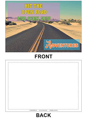 Creanoso Travel Land Sayings Road Trip Postcards (30-Pack) â€“ Great Travel Giveaways for Travelers, Adventurers, Explorers - Stocking Stuffers Gift for Men, Women, Adult, Teens â€“ Road Trip Adventures