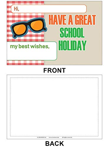 Creanoso Appreciate School Break Positive Postcards (36-Pack) â€“ Unique Inspirational Note Card Bulks Assorted Pack â€“ Cool Giveaways for Teachers to Students â€“ School Break Greeting Cards Collection