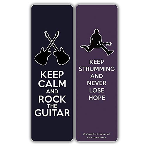 Creanoso Motivational Cards Guitar Bookmark Gift (60-Pack) ÃƒÂ¢Ã¢â€šÂ¬Ã¢â‚¬Å“ Six Assorted Quality Bookmarks Bulk Set ÃƒÂ¢Ã¢â€šÂ¬Ã¢â‚¬Å“ Premium Musician Gift Set ÃƒÂ¢Ã¢â€šÂ¬Ã¢â‚¬Å“ Music Party Supply