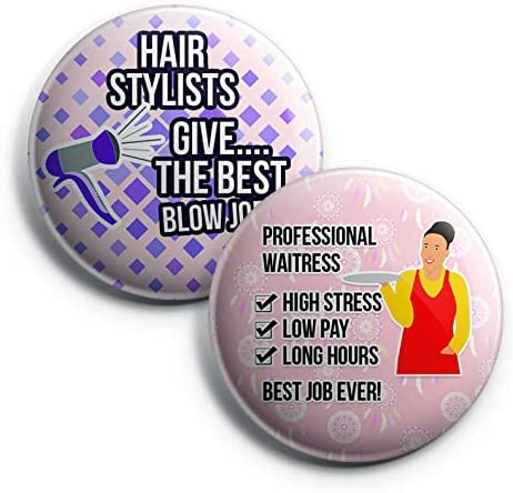 Creanoso Funny Profession Job Button Pins (1-Set X 10 Buttons) - Stocking Stuffers Premium Quality Gift Ideas for Children, Teens, & Adults - Corporate Giveaways & Party Favors