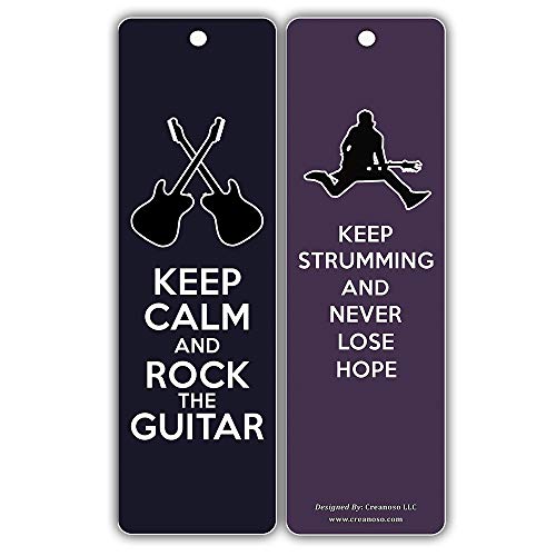 Creanoso Inspiring Inspirational Quotes Guitar Bookmarkers for Guitar Players (30-Pack) Ã¢â‚¬â€œ Motivational Guitar Sayings Ã¢â‚¬â€œ Stocking Stuffers Gift for Musicians, Bass Players, Guitar Lovers