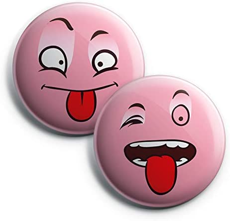 Funny Faces Pinback Button Pins (10 Pack) - Large 2.25" Boys and Girls Cute Designs Pins Badge