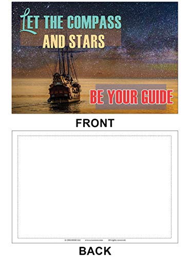 Creanoso Inspirational Sayings Sea Travel Postcards (30-Pack) - Great Premium Greeting Card Giveaways for Travelers â€“ Card Stock for Tourists, Adult Men & Women, Teens - Assorted Set Collection
