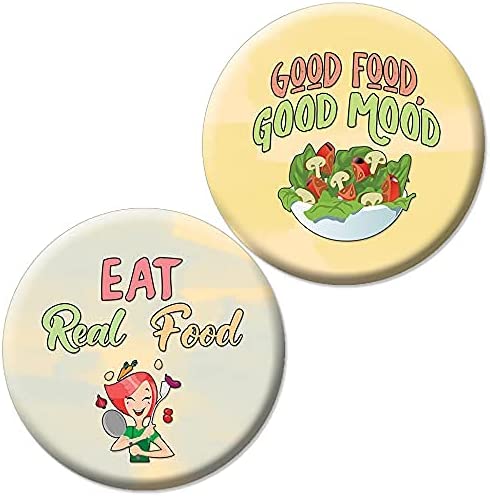 Live Healthy Pinbuttons (1 Set x 10 Designs) - Premium Quality Incentive Gift Ideas for Friends and Family