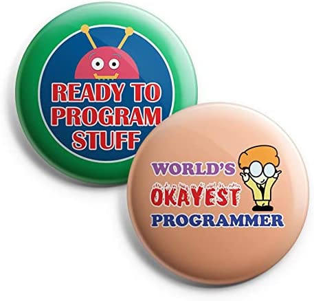 Creanoso I am a Programmer Pinback Buttons (1 Set x 10 Buttons) - Stocking Stuffers Premium Quality Gift Ideas for Children, Teens, & Adults - Corporate Giveaways & Party Favors