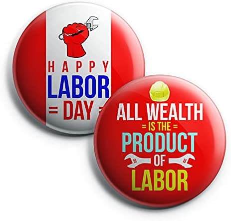 labor day button pins (1-Set X 10 Buttons)