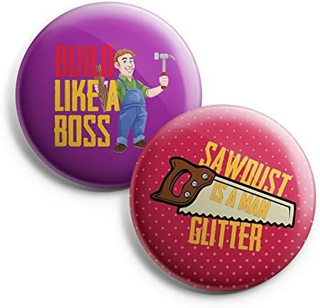 Creanoso I am a Builder Pinback Buttons (1 Set x 10 Buttons) - Stocking Stuffers Premium Quality Gift Ideas for Children, Teens, & Adults - Corporate Giveaways & Party Favors