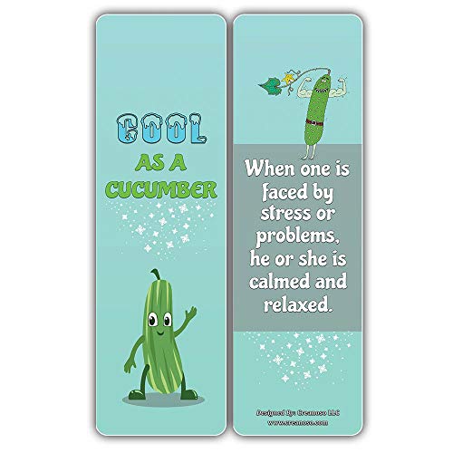 Creanoso Funny Idioms Bookmarks for Kids (30-Pack) Ã¢â‚¬â€œ Six Idioms Bookmark Design Bulk Set Ã¢â‚¬â€œ Premium Quality Book Clippers for Boys, Girls
