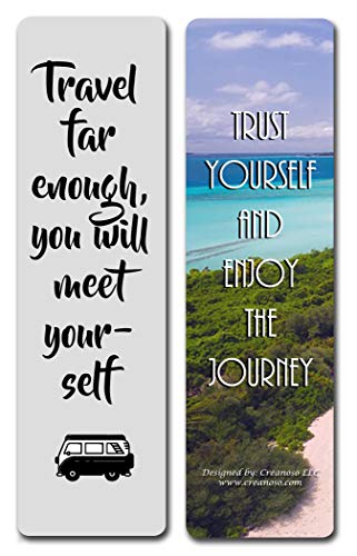 Creanoso Inspirational Travel & Nature Quotes Bookmarks (60-Pack) ÃƒÂ¢Ã¢â€šÂ¬Ã¢â‚¬Å“ Awesome Bookmarks for Travelers, Tourists Adult Men & Women, Teens ÃƒÂ¢Ã¢â€šÂ¬Ã¢â‚¬Å“ Travel Giveaways ÃƒÂ¢Ã¢â€šÂ¬Ã¢â‚¬Å“ Corporate Rewards Incentives