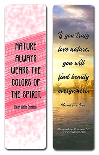 Creanoso Inspirational Travel & Nature Quotes Bookmarks (60-Pack) ÃƒÂ¢Ã¢â€šÂ¬Ã¢â‚¬Å“ Awesome Bookmarks for Travelers, Tourists Adult Men & Women, Teens ÃƒÂ¢Ã¢â€šÂ¬Ã¢â‚¬Å“ Travel Giveaways ÃƒÂ¢Ã¢â€šÂ¬Ã¢â‚¬Å“ Corporate Rewards Incentives