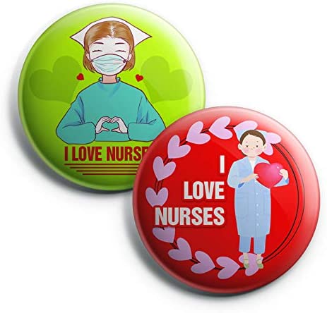 I love Nurses Pinback Buttons (10 Pack) - Large 2.25" Boys and Girls Cute Designs Button pins ASIN:B08THDVFQ1