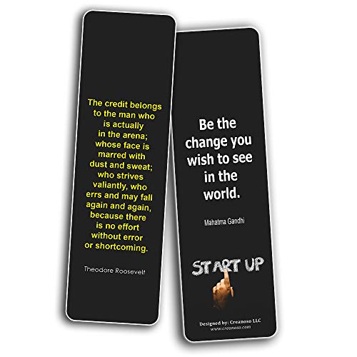 Motivational bookmarks (60-Pack) - Inspirational Wisdom Quotes for Men Women Entrepreneurs Businessmen - Great Encouragement Gifts Business Events Conferences Seminar Book Club