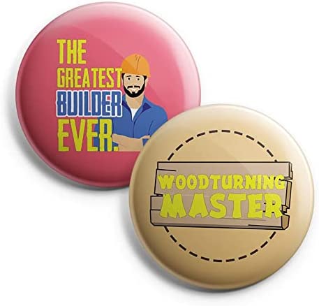 Creanoso I am a Builder Pinback Buttons (1 Set x 10 Buttons) - Stocking Stuffers Premium Quality Gift Ideas for Children, Teens, & Adults - Corporate Giveaways & Party Favors